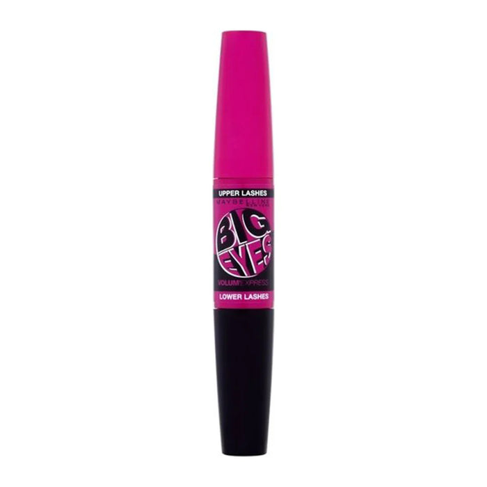 Maybelline Big Eyes Mascara in shade Black displayed in its tube, featuring a dual-ended mascara designed to define upper and lower lashes.