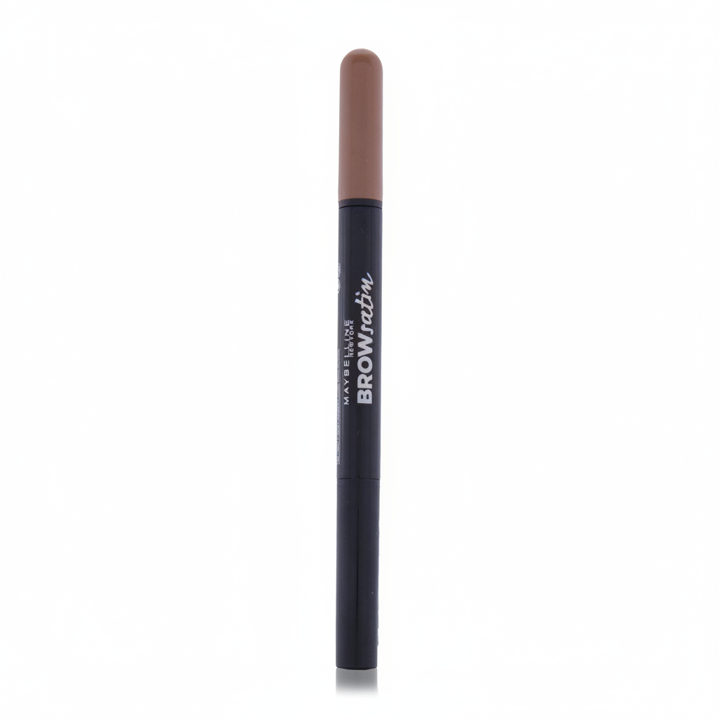 Maybelline Brow Satin Smoothing Duo Brow Pencil and Filling Powder in Mahogany Red featuring a dual-ended brow pencil and powder for shaping and filling brows.