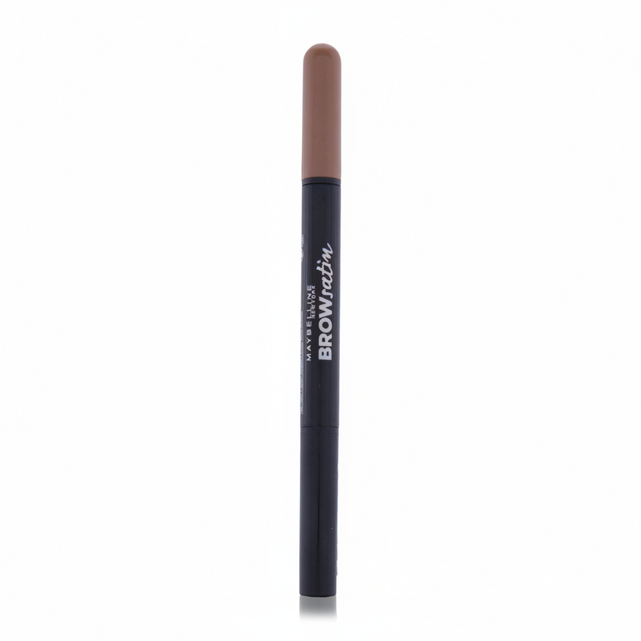 Maybelline Brow Satin Smoothing Duo Brow Pencil and Filling Powder in Mahogany Red featuring a dual-ended brow pencil and powder for shaping and filling brows.