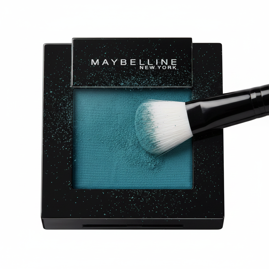 Maybelline Color Sensational Eyeshadow Mono in 95 Pure Teal featuring a richly pigmented powder eyeshadow with a smooth texture for effortless blending.