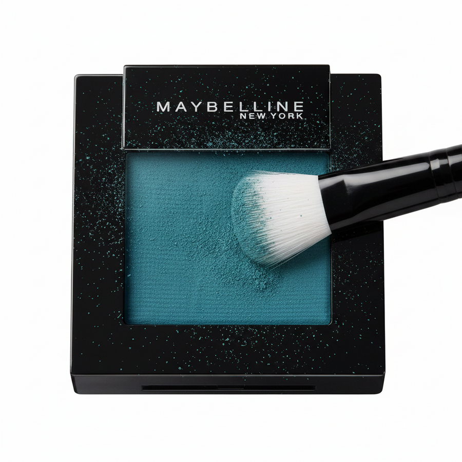 Maybelline Color Sensational Eyeshadow Mono in 95 Pure Teal featuring a richly pigmented powder eyeshadow with a smooth texture for effortless blending.