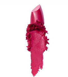 Maybelline Color Sensational Lipstick in shade 379 Fuchsia for Me shown opened, highlighting the lipstick bullet and its smooth, creamy texture for effortless application.