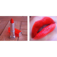 Maybelline New York Color Sensational Lipstick 916 Neon Red with a creamy formula and vibrant luminous finish.