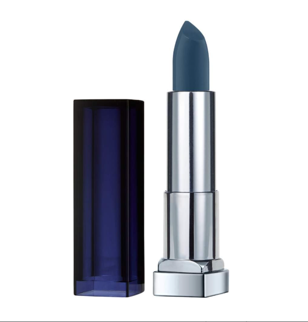 Maybelline Color Sensational Loaded Bolds Lipstick in shade 892 Midnight Blue displayed in its lipstick bullet, featuring a creamy formula with rich pigmentation and bold color payoff.