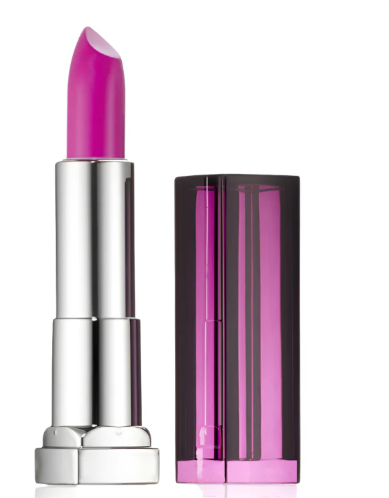 Maybelline Color Sensational Vivid Lipstick in shade 906 Hot Plum displayed in its lipstick bullet, featuring a creamy formula with vivid color payoff and a smooth finish.