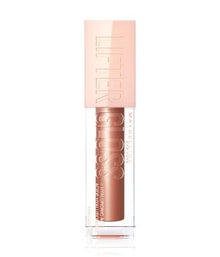 Maybelline Lifter Gloss 007 Amber featuring a hydrating formula with hyaluronic acid and a warm amber tint.