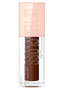 Maybelline Lifter Gloss with Hyaluronic Acid in shade 29 Toast shown with its XL doe-foot applicator, highlighting the smooth, hydrating gloss formula.