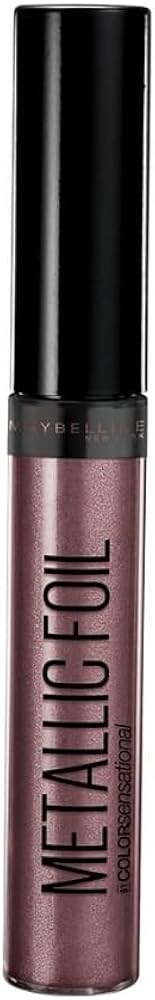 Maybelline Metallic Foil Liquid Lipstick in shade 120 Nemesis displayed in its sleek tube, featuring a metallic liquid formula with a reflective foil-inspired finish.