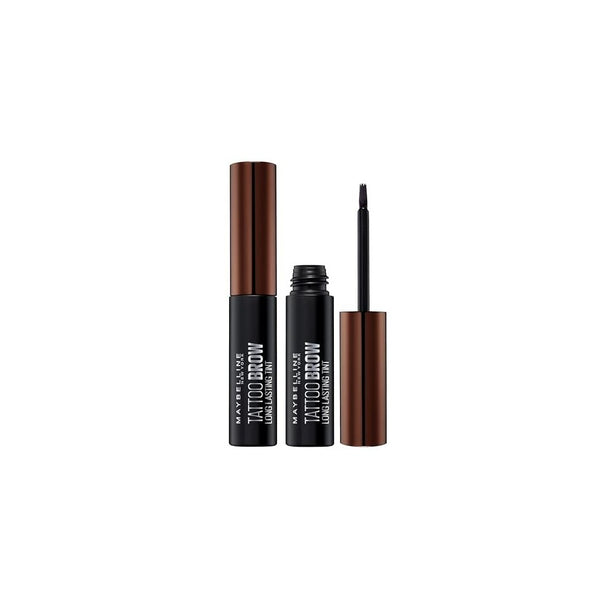 Maybelline New York Tattoo Brow Peel Off Eyebrow Gel Tint Duo Pack displayed with both gel tint tubes, featuring a long-lasting peel-off eyebrow tint for defined brows.