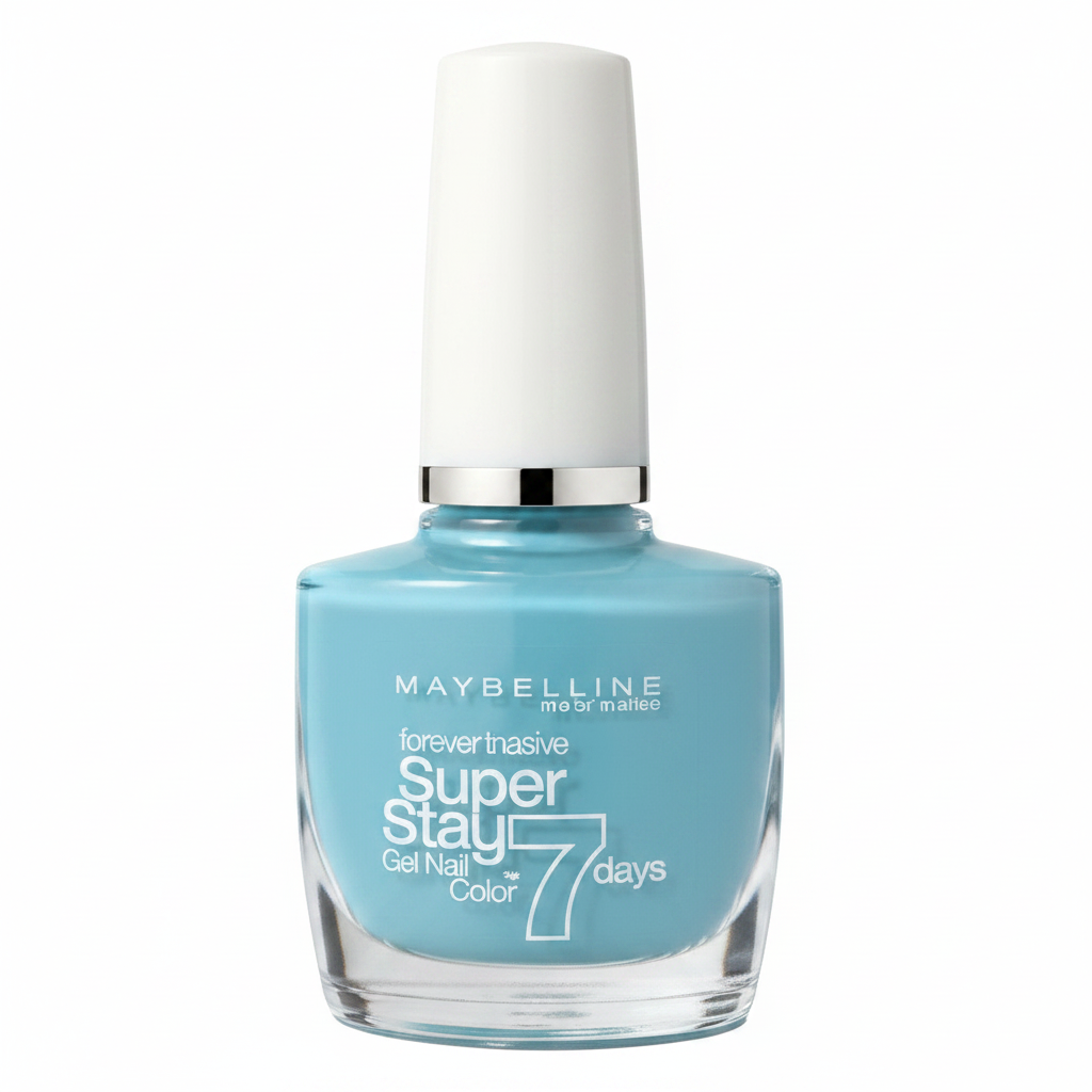 Maybelline Super Stay Nail Polish in shade 20 Uptown Blue with a long-lasting formula and a glossy, vibrant finish.