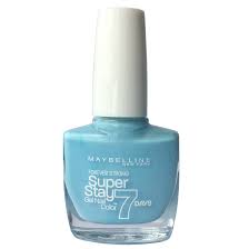 Maybelline Super Stay Nail Polish in shade 20 Uptown Blue with a long-lasting formula and a glossy, vibrant finish.