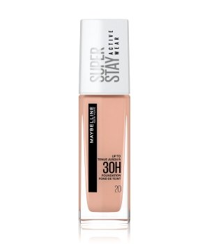 Maybelline Superstay 30HR Foundation in Cameo 20 with a full-coverage matte finish.