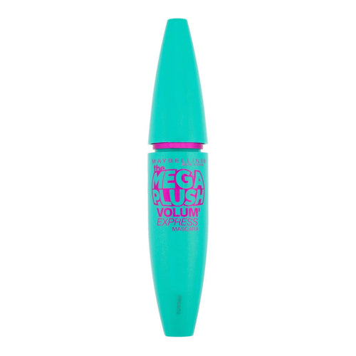 Maybelline The Mega Plush Volum' Express Mascara in Very Black featuring a volumizing mascara with a flexible brush for soft, full-looking lashes and bold definition.