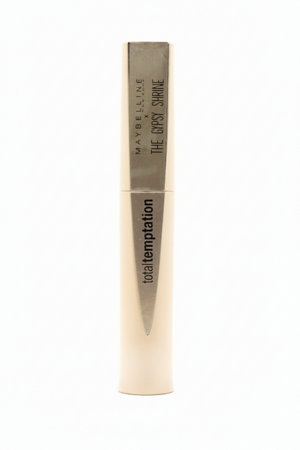 Maybelline Total Temptation x The Gypsy Shrine Mascara in Black featuring a buildable volumizing mascara with a soft-bristle brush for fuller-looking, defined lashes.