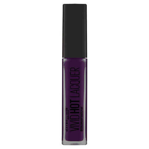 Maybelline Vivid Hot Lacquer Lipstick in shade 82 Slay It displayed in its sleek tube, featuring a richly pigmented liquid lipstick with a glossy lacquer finish.