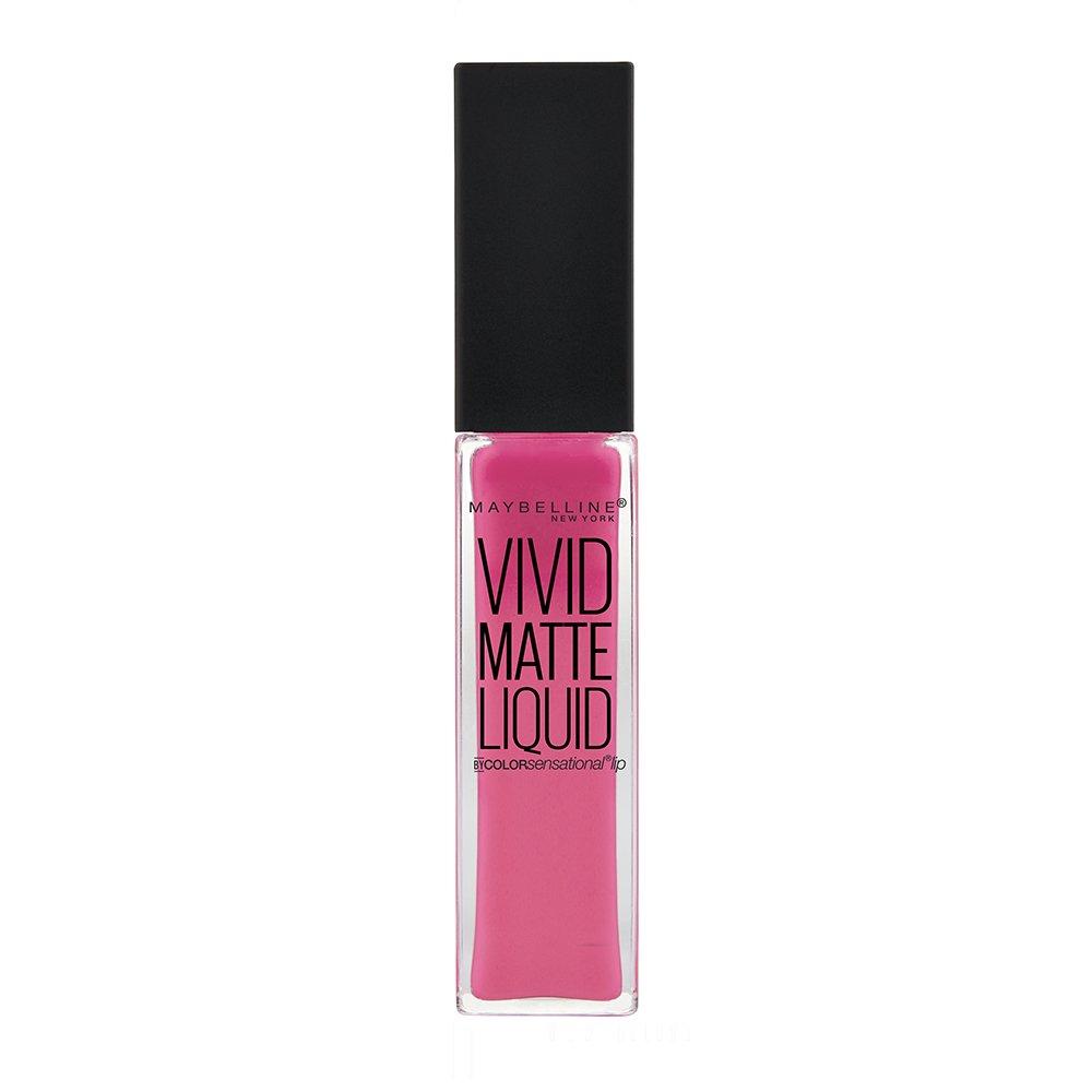 Maybelline Vivid Matte Liquid Lipstick in shade 20 Coral Courage displayed in its sleek tube, featuring a creamy liquid formula with a vibrant matte finish.