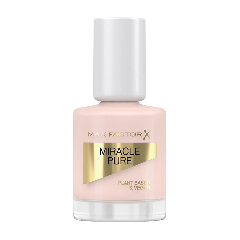 Max Factor Miracle Pure Nail Polish Nude Rose 205 bottle with a high-shine vegan nail colour formula.