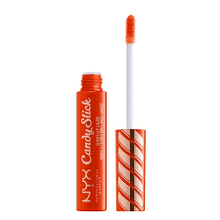 NYX Candy Slick Glowy Lip Color in 03 Sweet Stash featuring a lightweight formula that provides hydration, glossy shine, and comfortable wear.