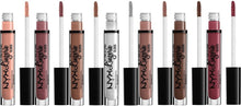 NYX Professional Makeup Lingerie Lip Gloss in 08 Euro Trash featuring a moisturizing formula for soft, glossy lips with a sheer nude tint.