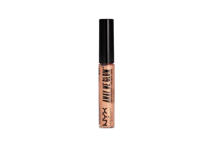 NYX Professional Makeup Away We Glow Liquid Highlighter in shade 07 Gold Rush with a lightweight formula and radiant golden finish.