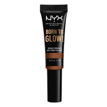 NYX Professional Makeup Born To Glow Concealer shade 22.7 Deep Walnut delivering medium to full coverage with a smooth, luminous finish.