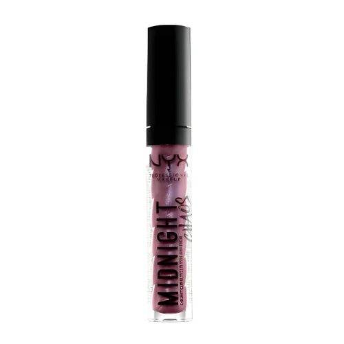 NYX Professional Makeup Chromatic Lip Gloss in shade 03 Galaxy Glow displayed in its tube, featuring a shimmering lip gloss with a multidimensional high-shine finish.