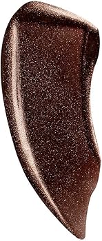 Swatch of NYX Professional Makeup Chromatic Lip Gloss in shade 11 Dark Dimension showcasing its deep iridescent tone, reflective shimmer, and glossy finish.