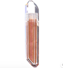 NYX Professional Makeup Diamond & Ice Lip Topper in shade 02 That's Fire shown with the applicator removed, highlighting its glitter-infused formula for precise application.