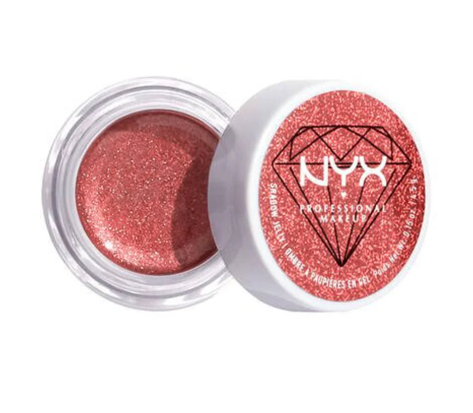 NYX Professional Makeup Diamonds & Ice Shadow Jelly in 02 Strike A Rose featuring a jelly eyeshadow with a smooth, bouncy texture and shimmering finish.