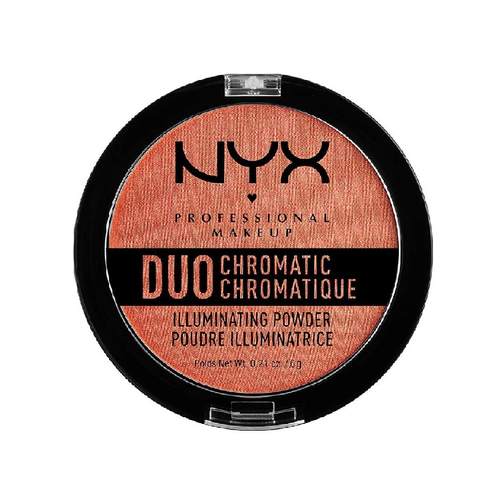 NYX Professional Makeup Duo Chromatic Illuminating Powder in shade 05 Synthetica with a silky formula and multidimensional luminous finish.