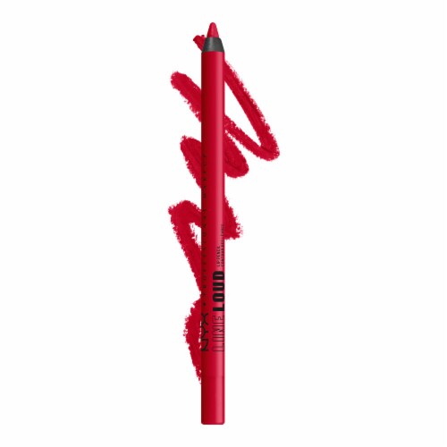 NYX Professional Makeup Line Loud Lip Pencil in shade 11 Rebel Red with a creamy, long-lasting formula and bold red color.