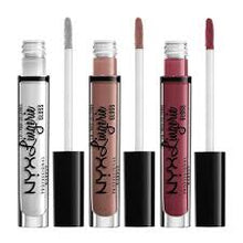 NYX Professional Makeup Lingerie Lip Gloss shade 08 Euro Trash delivering a smooth nude gloss with comfortable wear and radiant shine.