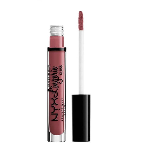 NYX Professional Makeup Lingerie Lip Gloss in shade 07 Honeymoon with a lightweight formula and a high-shine, non-sticky finish.