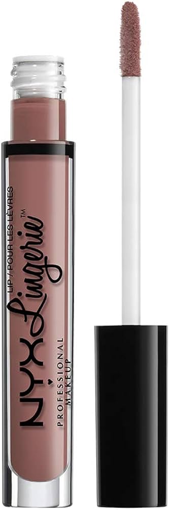 NYX Professional Makeup Lingerie Liquid Lipstick in shade 15 Bustier with a soft nude mauve color and matte finish.