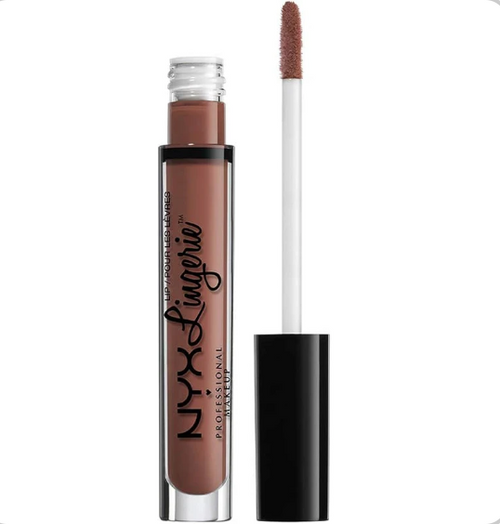 NYX Professional Makeup Lingerie Liquid Lipstick in shade 24 Cabaret Show displayed in its signature tube, featuring a creamy liquid formula with a smooth matte finish.