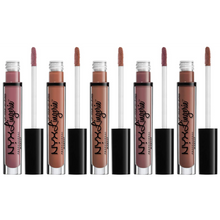 Swatches of NYX Professional Makeup Lingerie Liquid Lipstick in 24 Cabaret Show highlighting the deep shade, velvety texture, and comfortable matte finish.