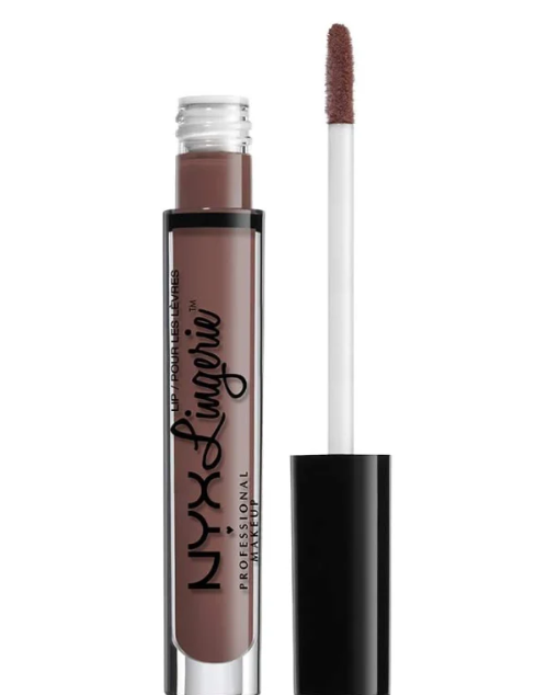 NYX Professional Makeup Lip Lingerie Liquid Lipstick in shade 14 Confident with a smooth nude matte finish.