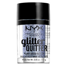 NYX Professional Makeup Plant Based Glitter Quitter in 03 Purple featuring plant-based cosmetic glitter in a compact jar with vibrant reflective sparkle.