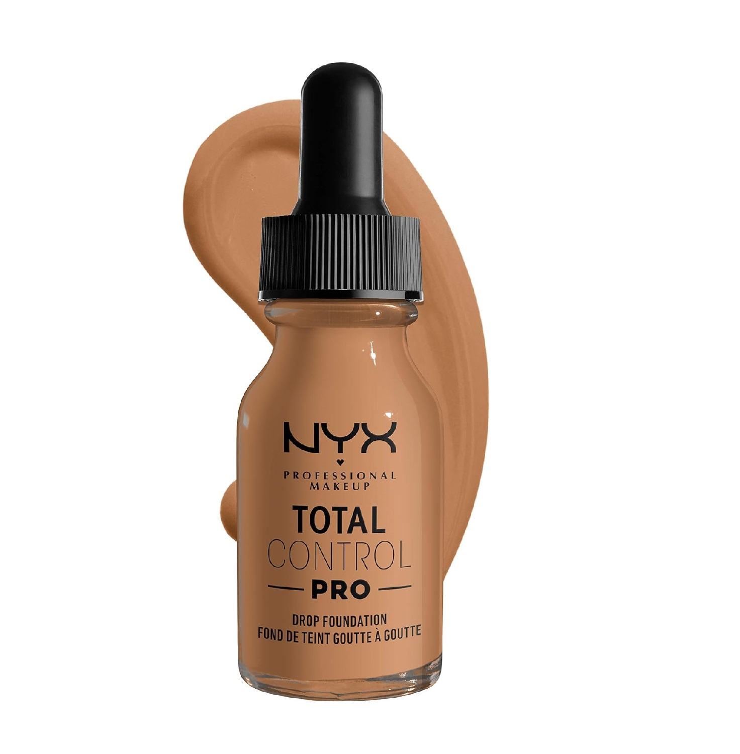 NYX Professional Makeup Total Control Drop Foundation in 13 Golden featuring a lightweight liquid formula in a dropper bottle for customizable coverage.
