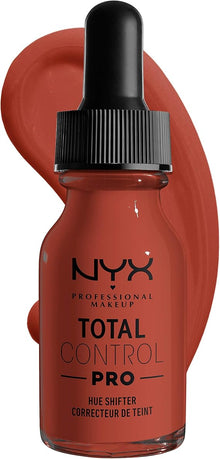 NYX Professional Makeup Total Control Pro Drop Foundation in shade 03 Cool shown with its dropper applicator, highlighting the fluid formula for controlled and precise application.