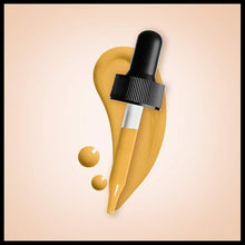 Swatch of NYX Professional Makeup Total Control Pro Drop Foundation in shade 04 Warm showcasing its warm complexion tone, fluid texture, and smooth finish.