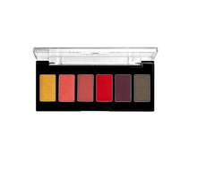 NYX Professional Makeup Ultimate Edit Petite Shadow Palette in shade 03 Phoenix shown opened, highlighting the six coordinated eyeshadow shades with a smooth powder texture.