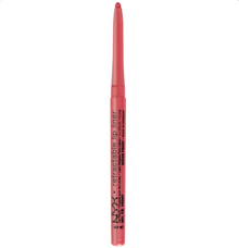 NYX Retractable Lip Liner in shade Peony displayed as a retractable lip pencil, featuring a creamy long-lasting formula for defining and outlining the lips.