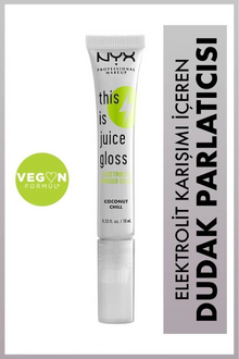 NYX This Is Juice Gloss Electrolyte Infused Color shade 01 Coconut Chill delivering juicy color with a smooth, non-sticky formula and nourishing hydration.