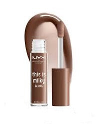 NYX This Is Milky Lip Gloss Milk the Coco delivering creamy nude color with a smooth, comfortable formula and glossy shine.