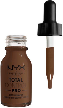NYX Total Control Drop Foundation 20 Deep Rich providing customizable coverage with a smooth, lightweight texture.