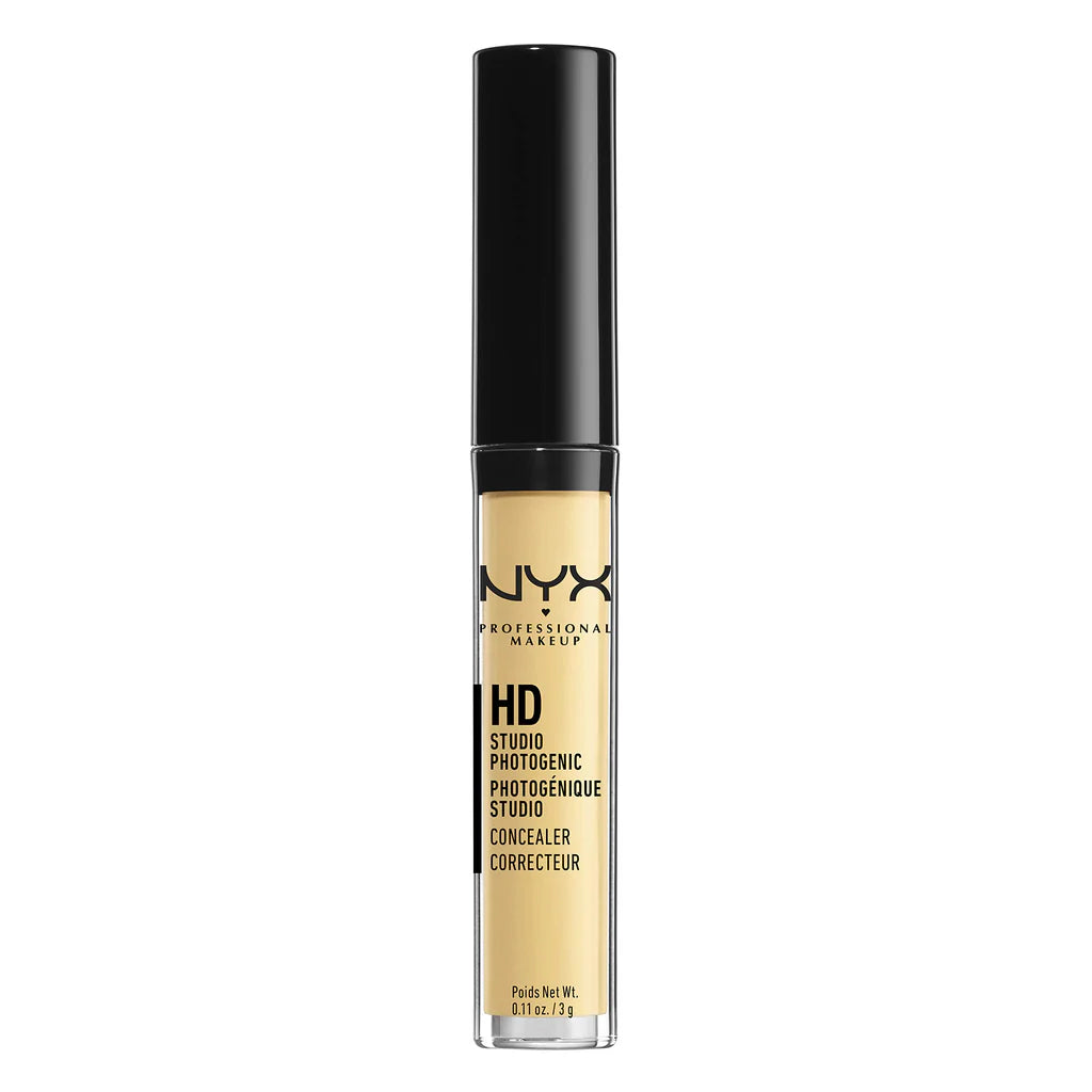 NYX Wand Concealer in Yellow formulated to help neutralize purple and blue undertones for a brighter-looking complexion.