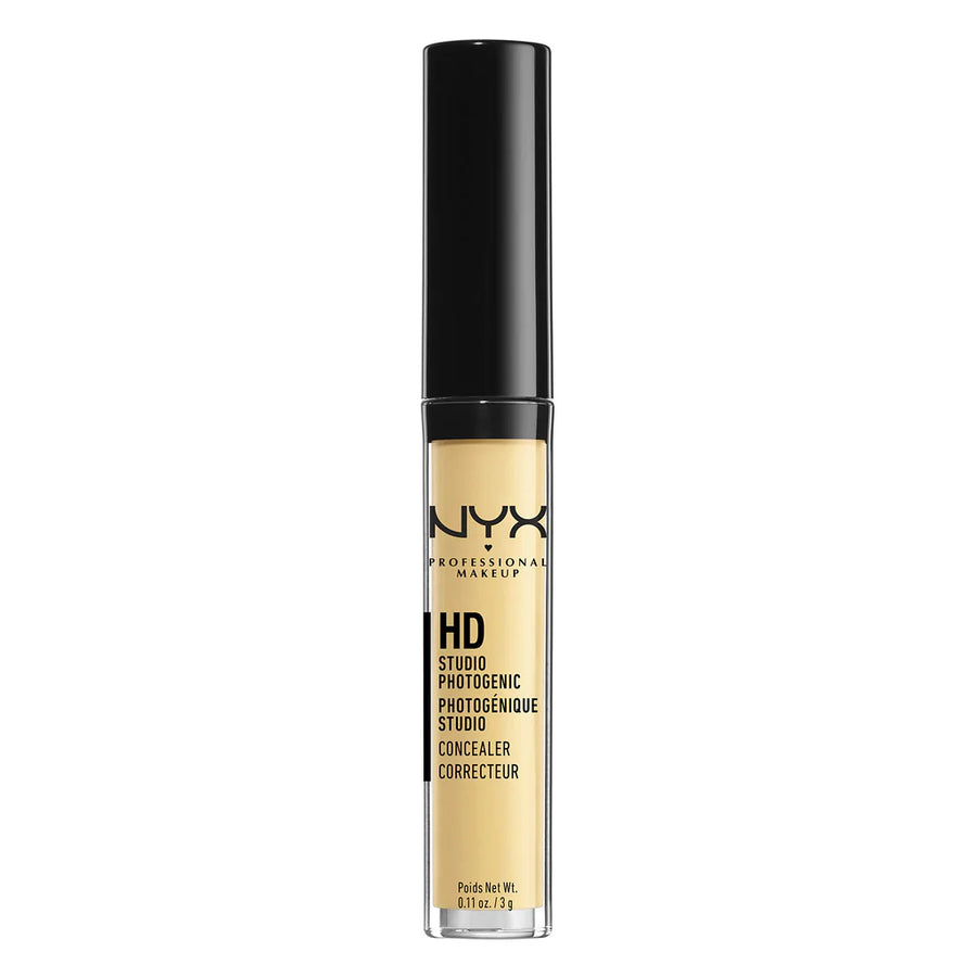 NYX Wand Concealer in Yellow formulated to help neutralize purple and blue undertones for a brighter-looking complexion.