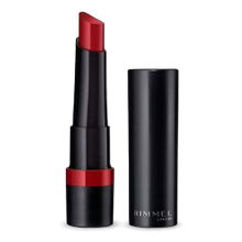 Rimmel Lasting Finish Lipstick 520 Dat Red colour swatch with intense satin finish