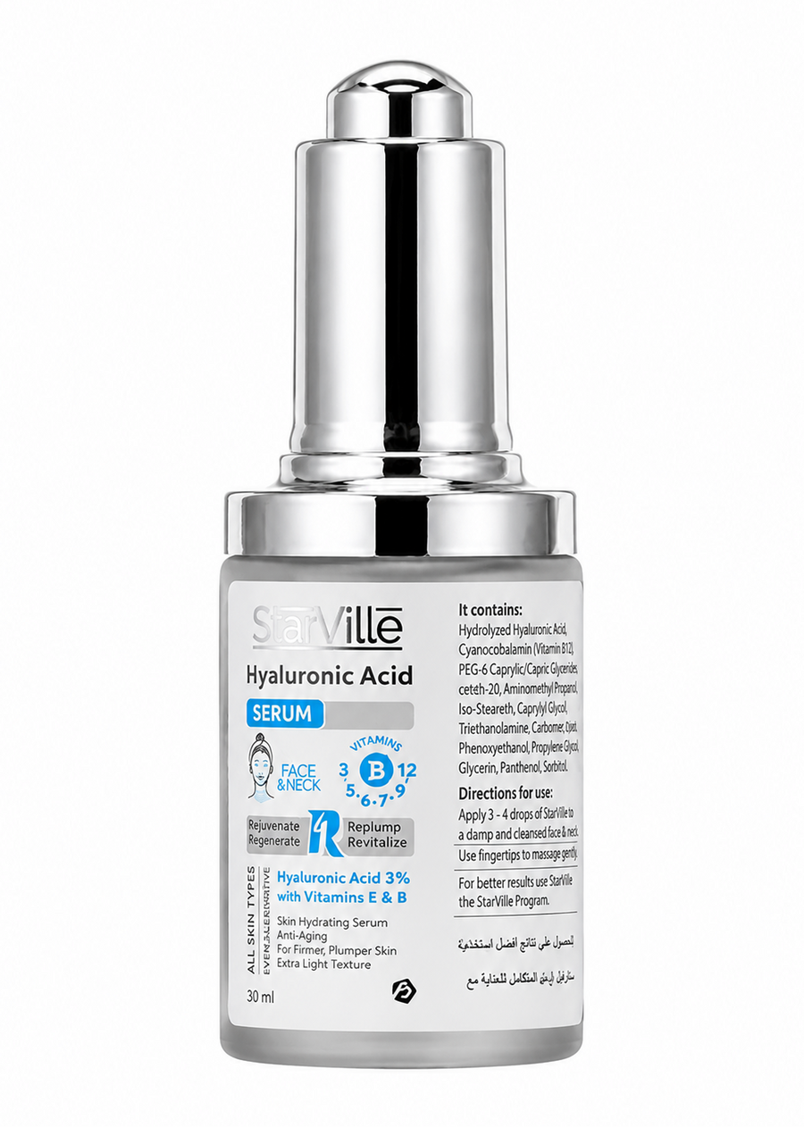 Starville Hyaluronic Acid Serum 30ml with 3% Hyaluronic Acid for hydrated and firm-looking skin